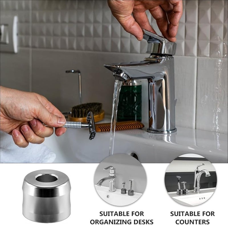 Cabilock Large Diameter Silver Aluminum Alloy Razor Stand Holder for Men - Image 4